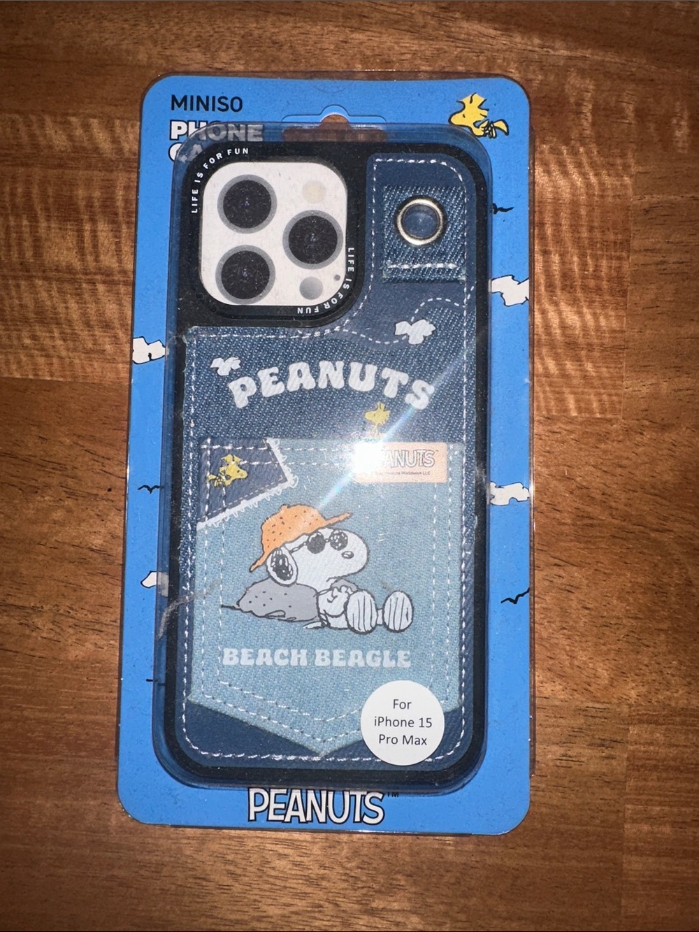 Miniso Snoopy iPhone 15 Pro Max Denim iPhone Case
